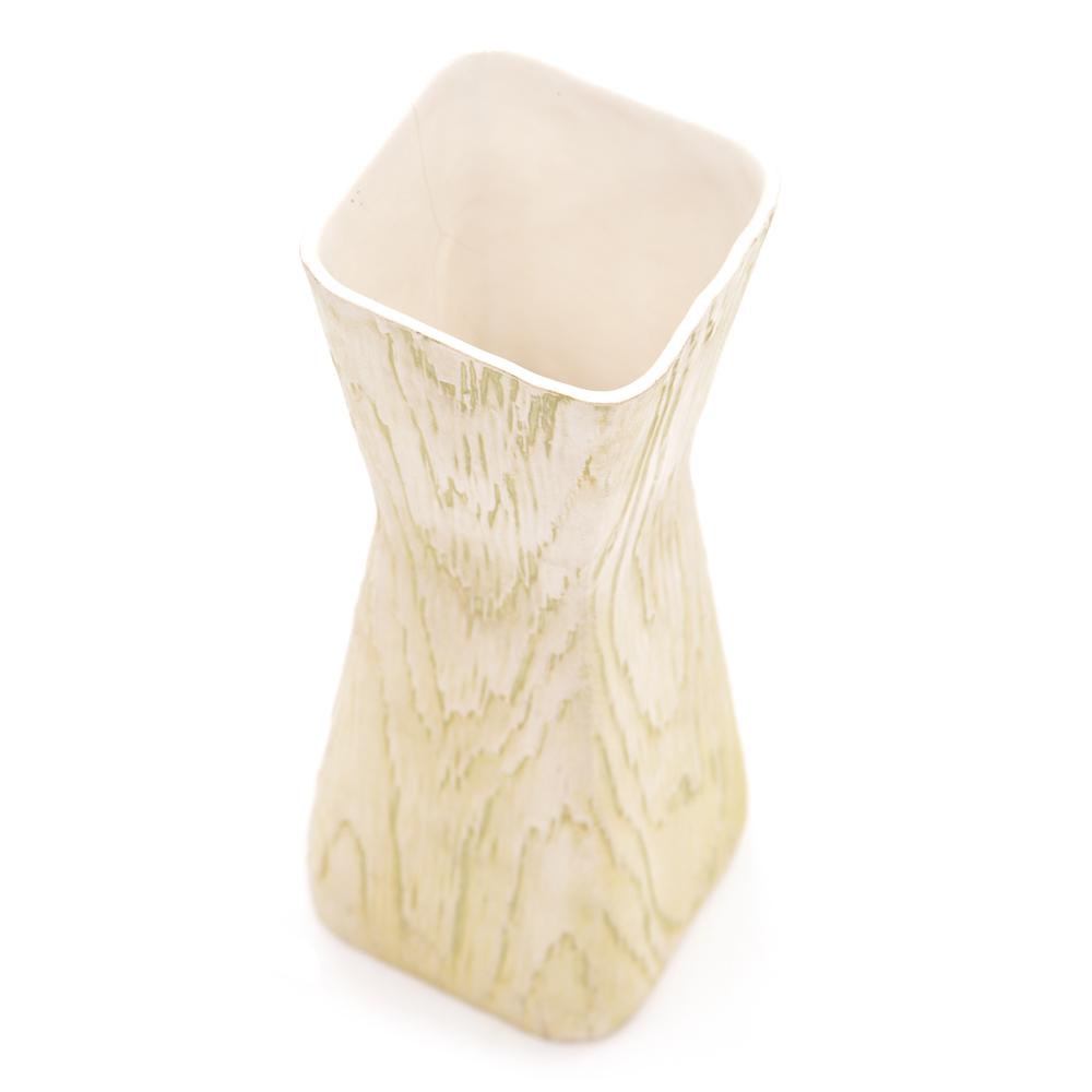 Yellow Woodgrain Shawnee Hourglass Vase