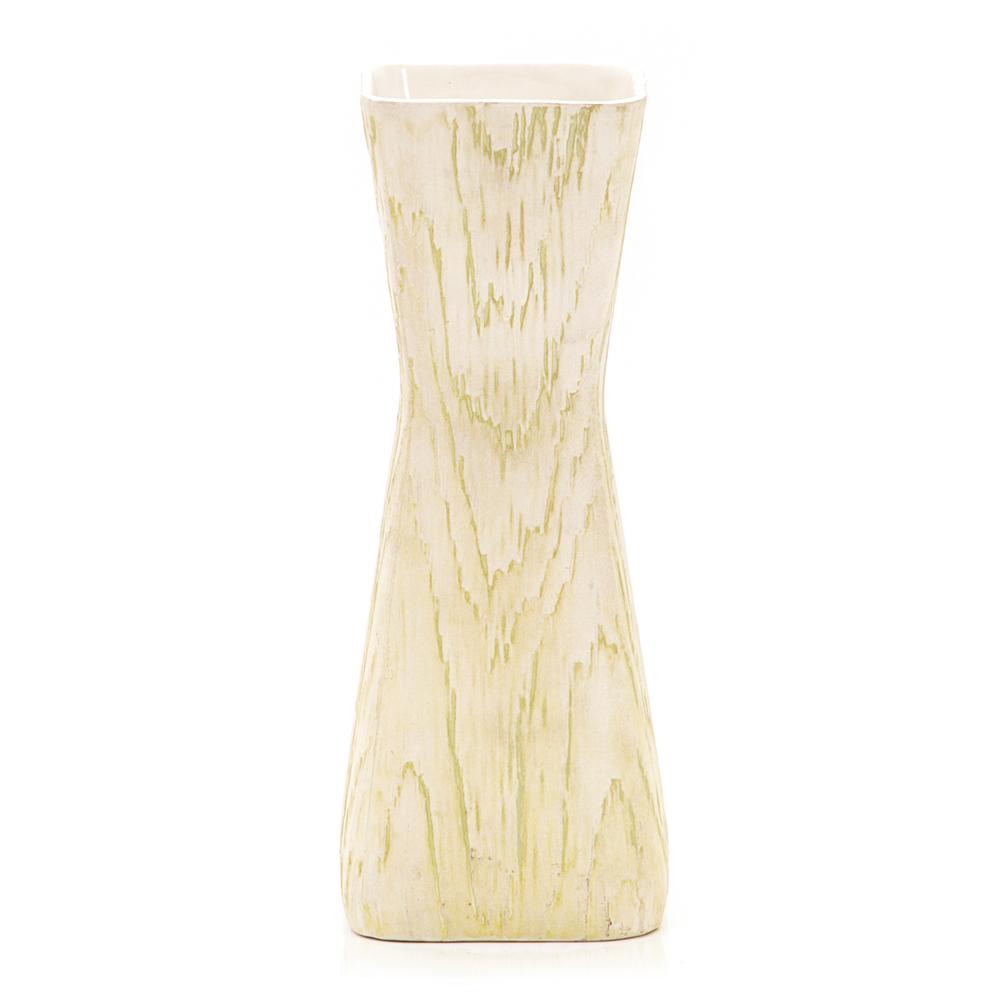Yellow Woodgrain Shawnee Hourglass Vase