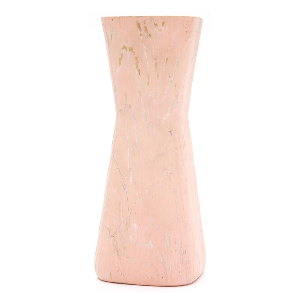Pink Woodgrain Shawnee Hourglass Vase