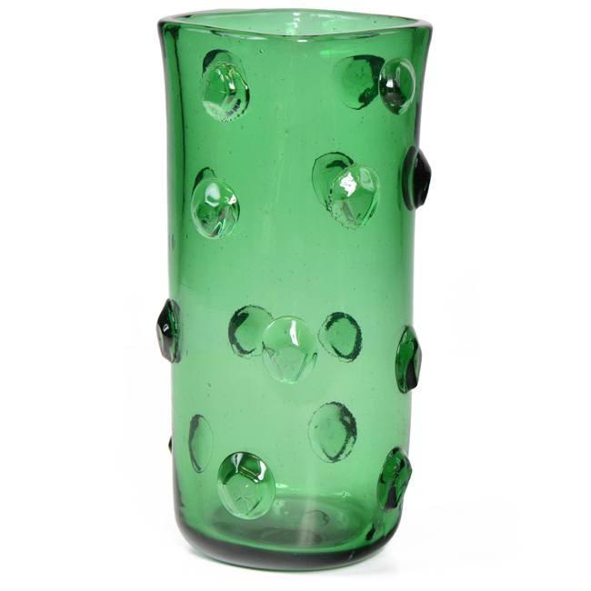 Green Cylinder Glass Vase