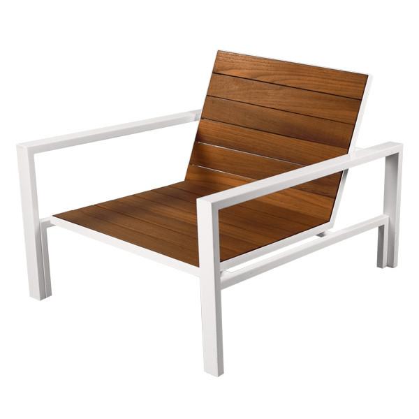 Modernica White Teak Lounge Chair