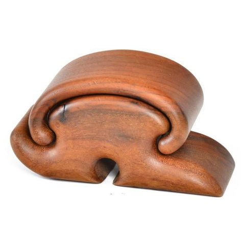 Wood Abstract Polished Compartment Sculpture - Small Bridge