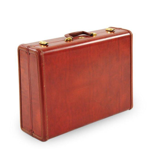 Red-Brown Leather Suitcase