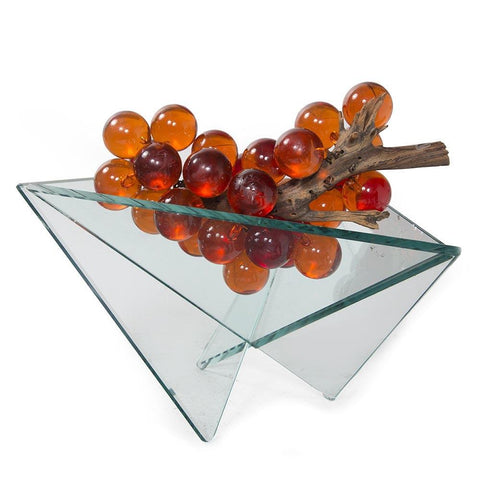 Clear Geometric Glass Bowl