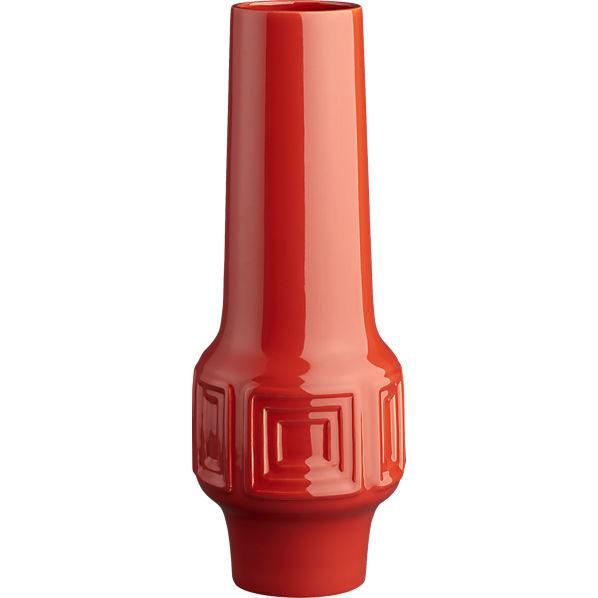 Red Ceramic Flint Vase (A+D)