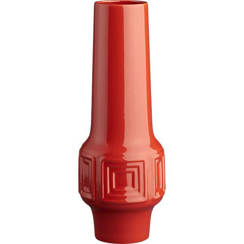 Red Ceramic Flint Vase (A+D)