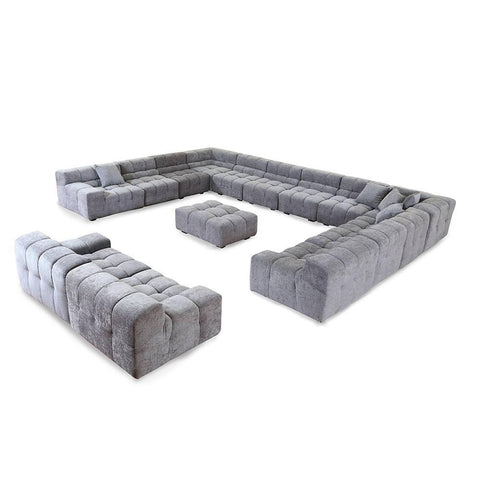 Grey Fabric 15 Seat Sectional - Per Piece