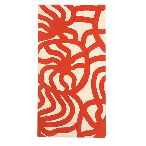 Red and White Abstract Panel