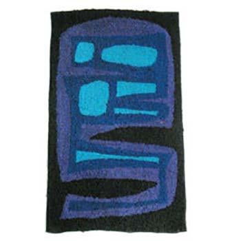 Black & Blue Modern Abstract Shapes Rug