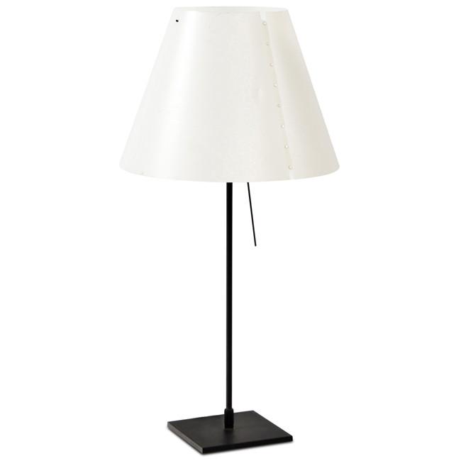 Black Metal Table Lamp with White Shade