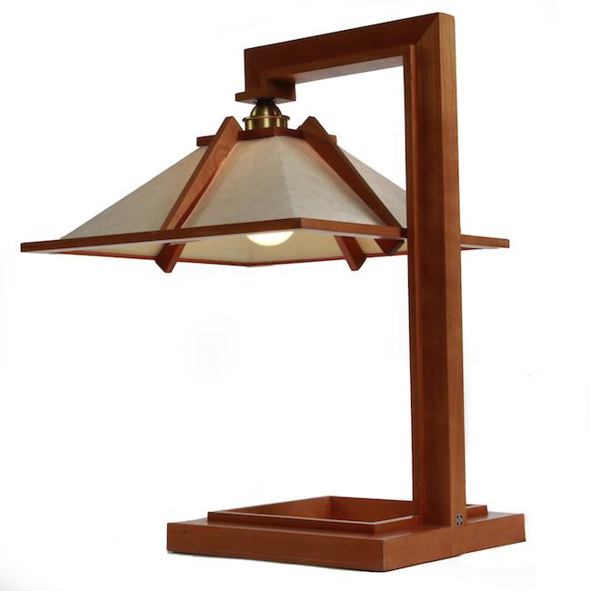 Frank Lloyd Wright Cherry Wood Table Lamp