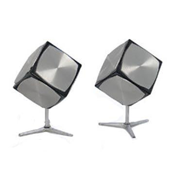 Black & Silver Cube Speakers Set of 2
