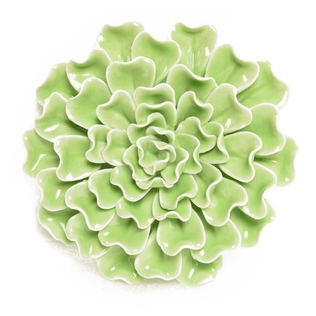 Green Ceramic Flower Sculpture (A+D)