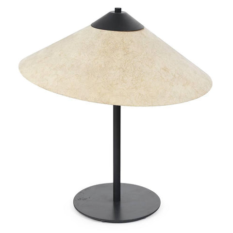 Cream Triangle Shade + Black Pole Table Lamp