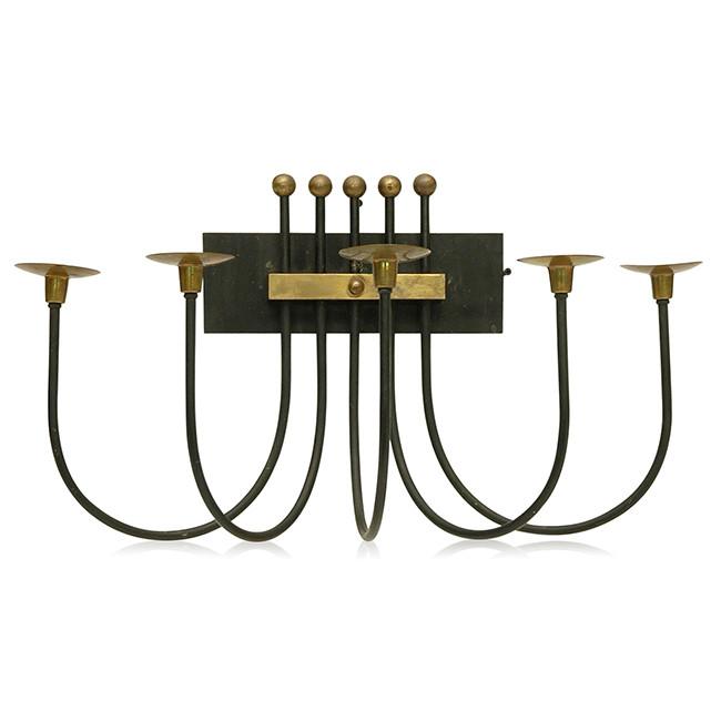 Black Brass Wall Candle Holder