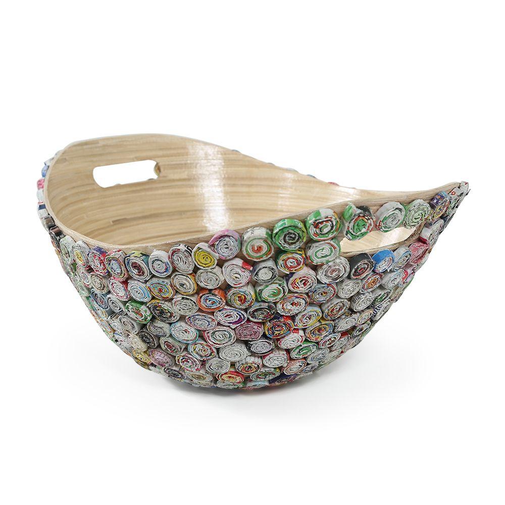 Multi Rolled Paper Wood Bowl (A+D)