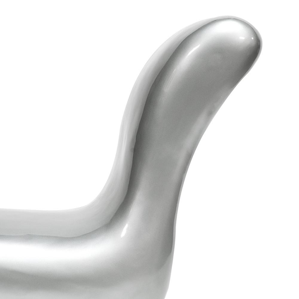 Smooth Silver Futuristic Chaise