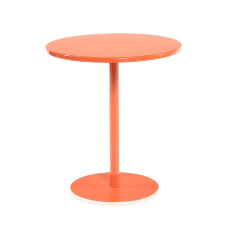 Simple Orange Metal Round Top Side Table