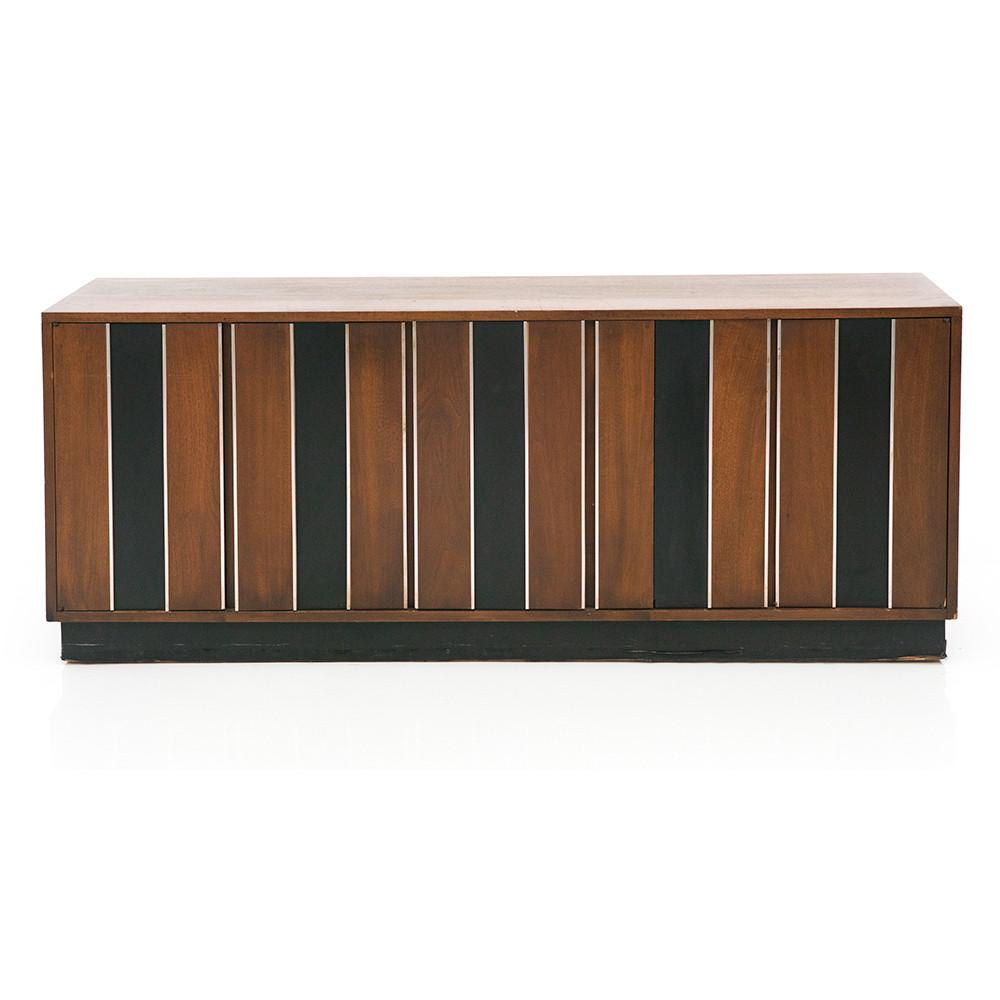 Black and Brown Wood Credenza