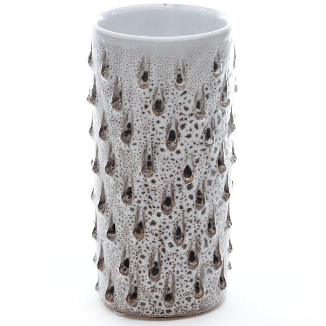 White and Brown Cylinder Vase