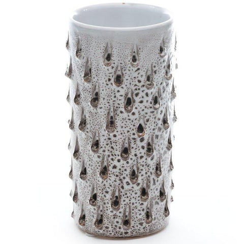 White and Brown Cylinder Vase