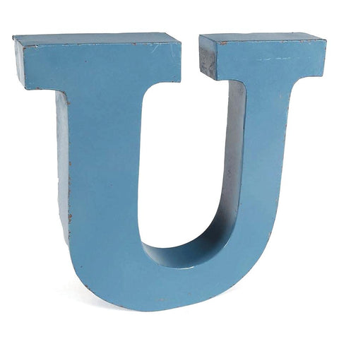 Blue Wood Large "U" Sculpture (A+D)