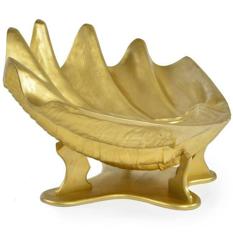 Gold Painted Clam Shell on Base