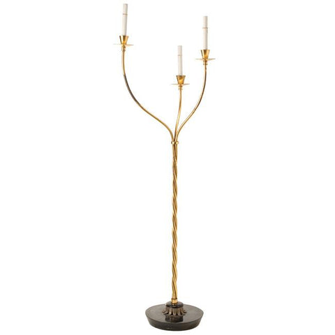 Brass Three Candle Floor Lamp