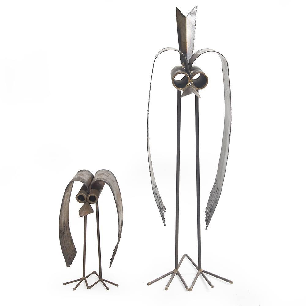 Brown Iron Bird Sculpture
