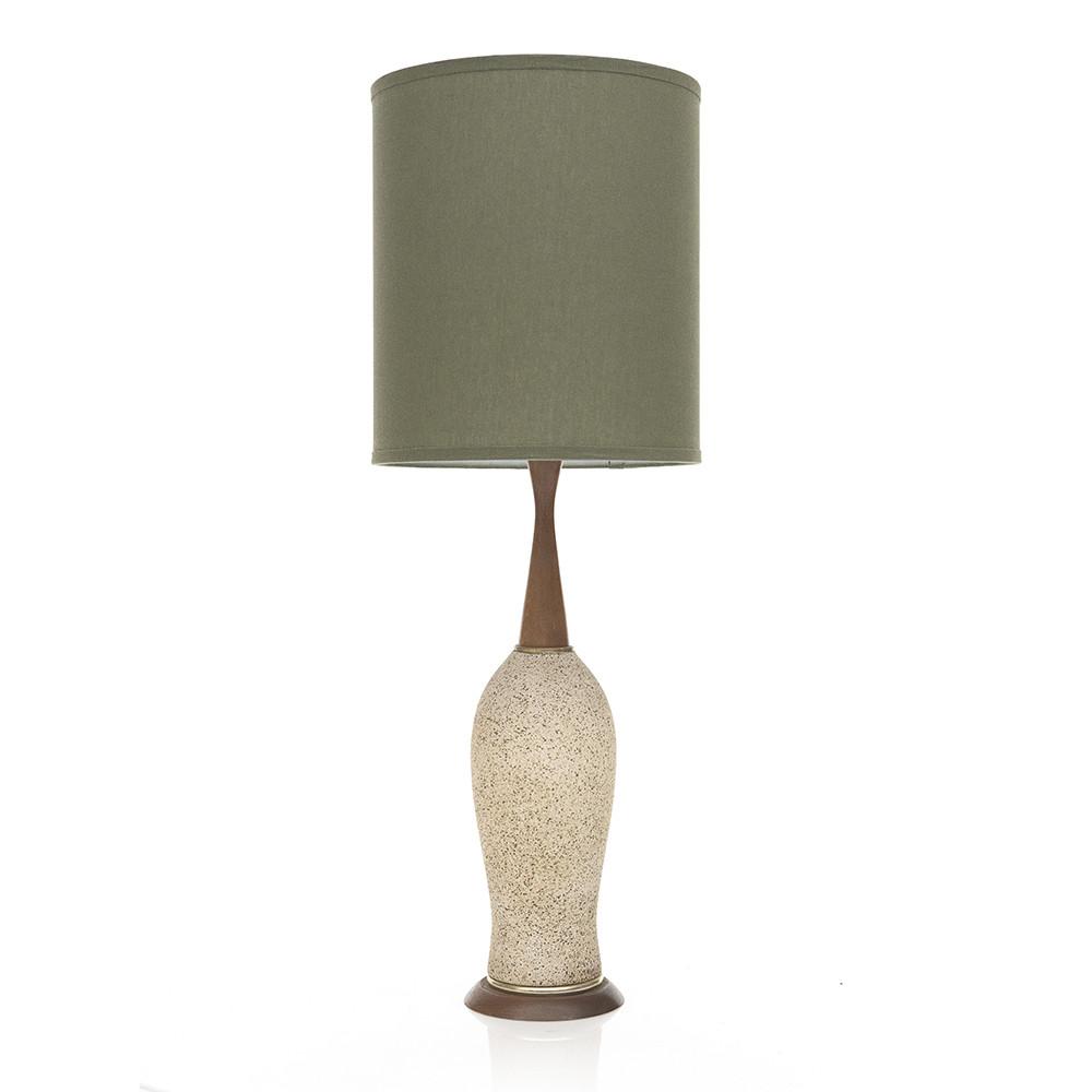 Mid Century Table Lamp with Army Green