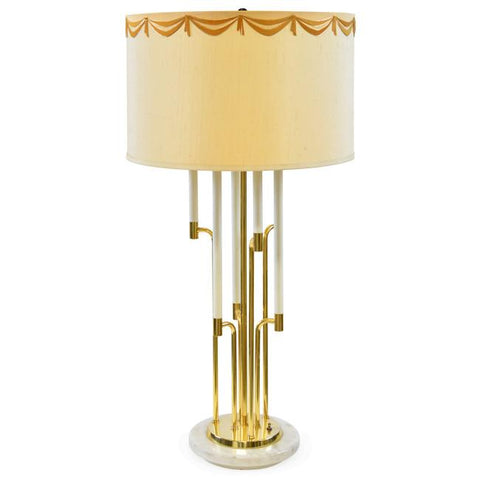 White and Gold Candle Table Lamp