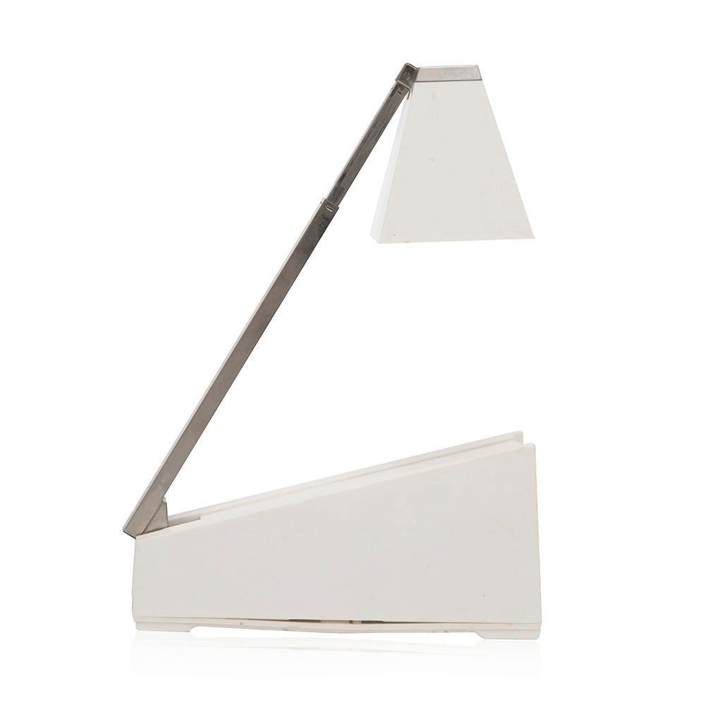 White and Silver Telescoping Desk Lamp