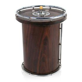 Round Wooden Standing Ashtray