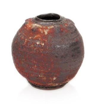 Brown Red Round Ceramic Vase