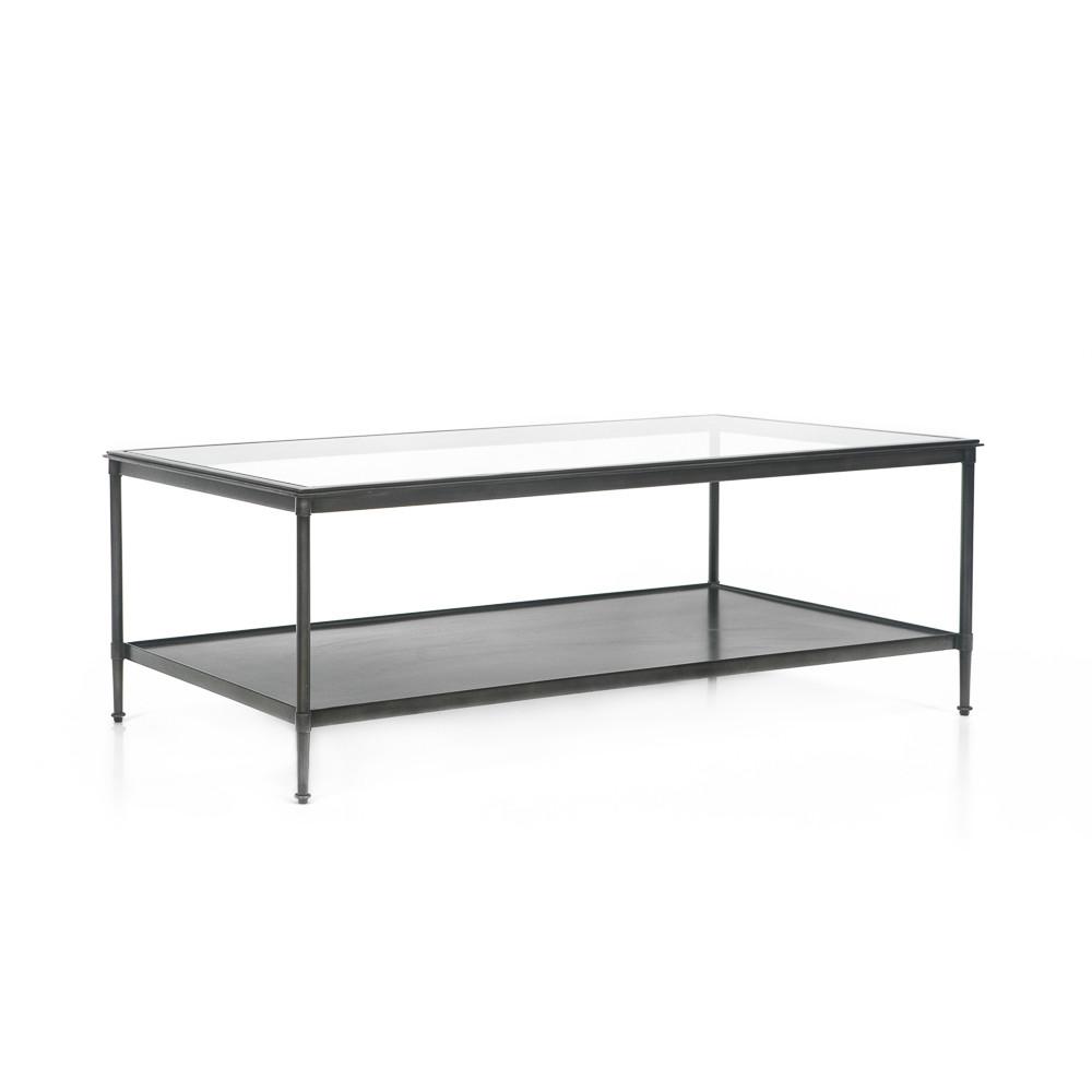 Black & Glass Top Contemporary Coffee Table
