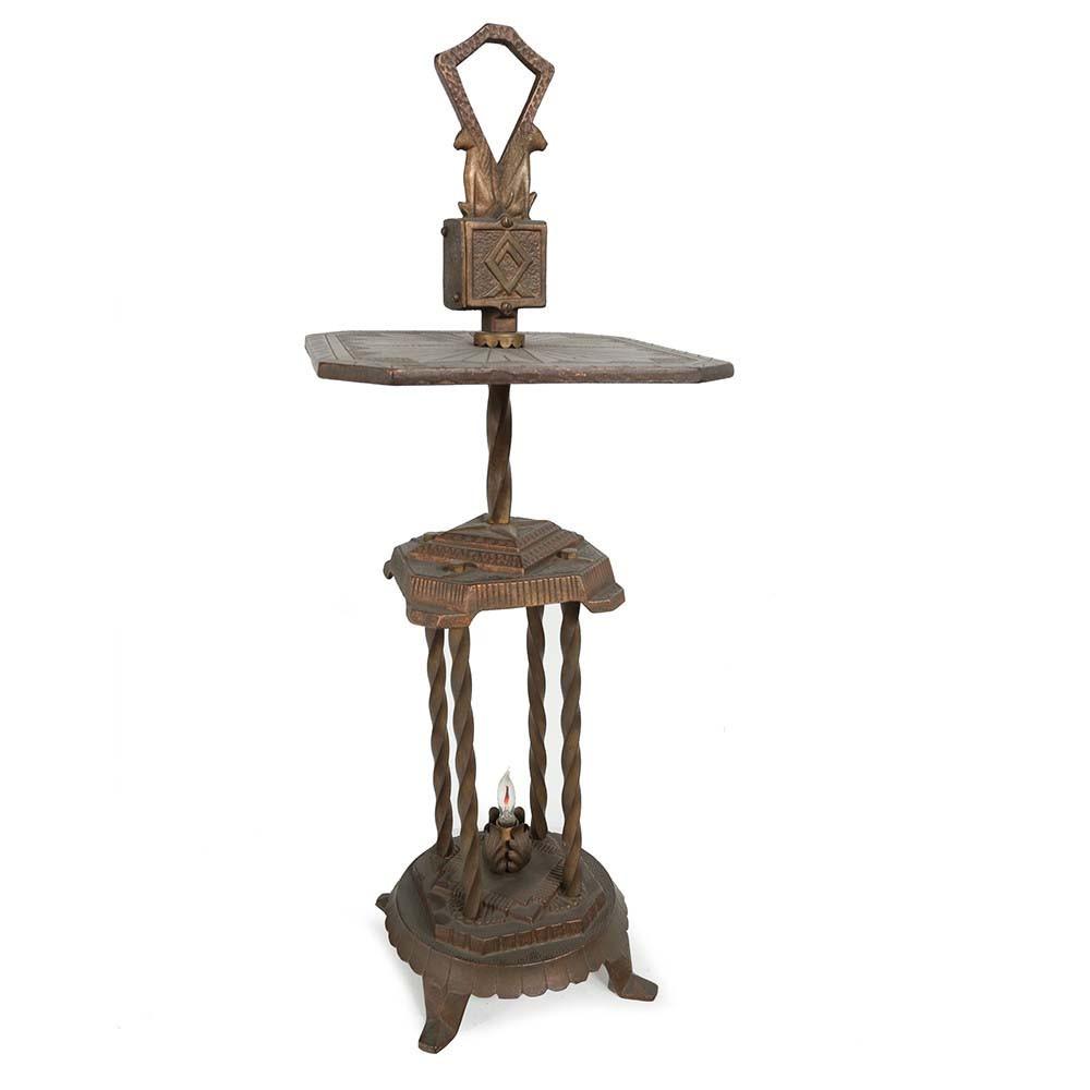Bronze Iron Antique Lamp Side Table