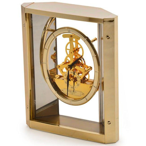 Seiko - Gold and Glass Table Clock