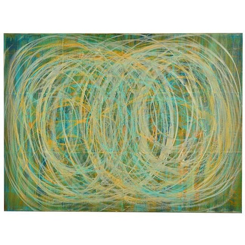 0672 (A+D) Circles On Green (40" x 30")