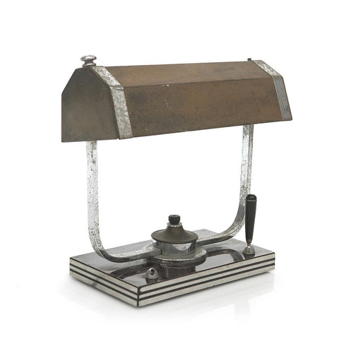 Brown & Silver Antique Desk Lamp