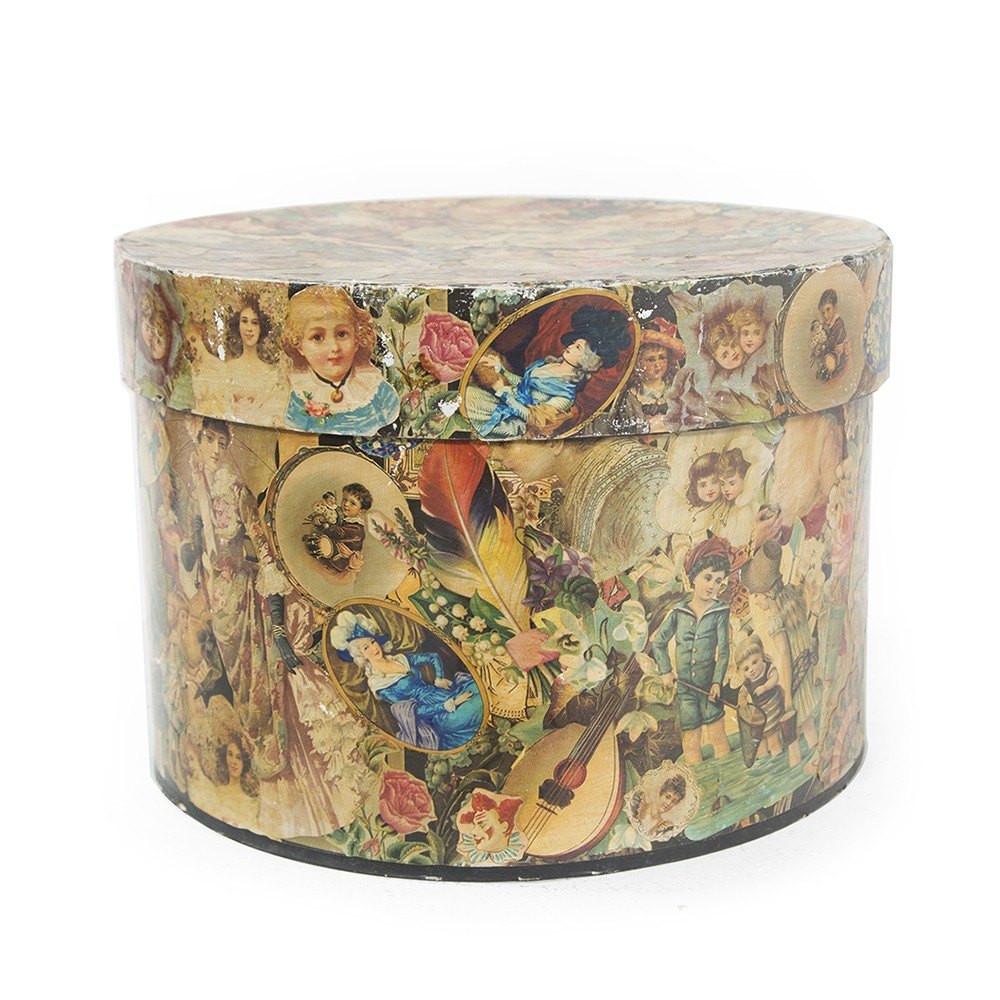 Victorian Collage Hat Box