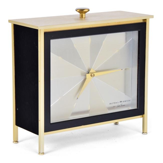 Gold Silver Black Tabletop Clock