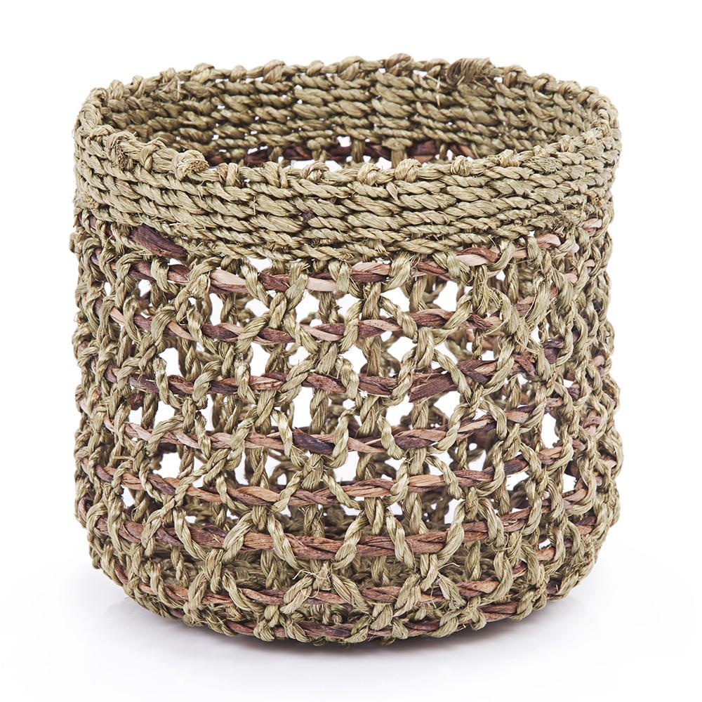 Brown Woven Round Basket (A+D)