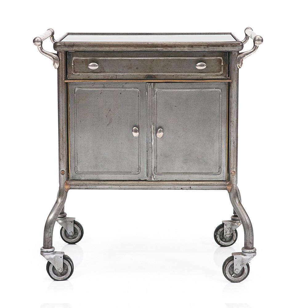 Metal Medical Cabinet with Wheels