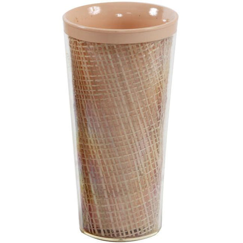 Plastic Peach + Burlap Tall Cup