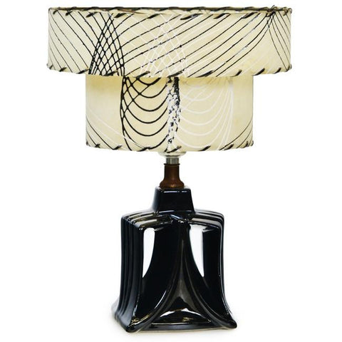 Black 80's Two Tiered Table Lamp