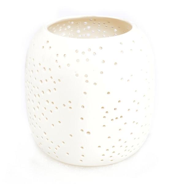 White Ceramic Dots Candle Holder (A+D)