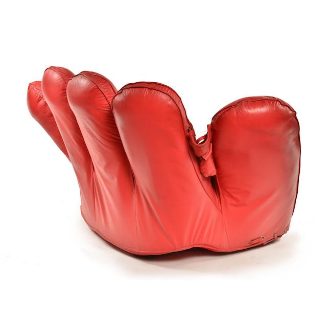 Red Leather Baseball Glove Love Seat