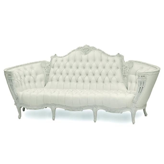 Victorian Sofa - White Leather
