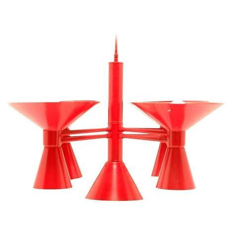 Red Metal Cones Hanging Pendant Lamp