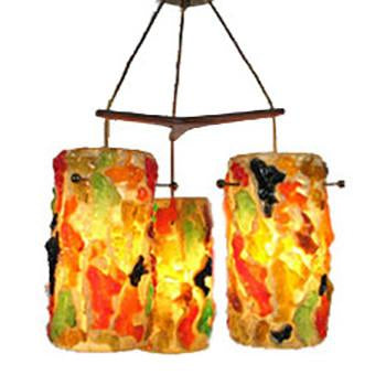 Warm Colors Cylinder Triple Hanging Pendant Lamp